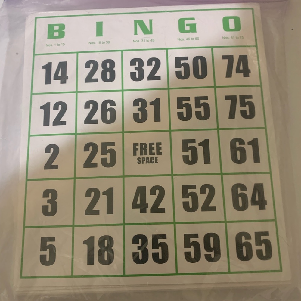 Amazon Bingo Game with Green and Black Accents